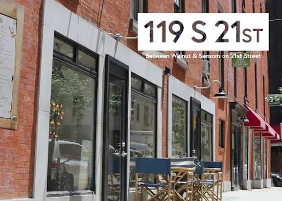 A building at 119 S 21st street between Walnut and Sansom streets.