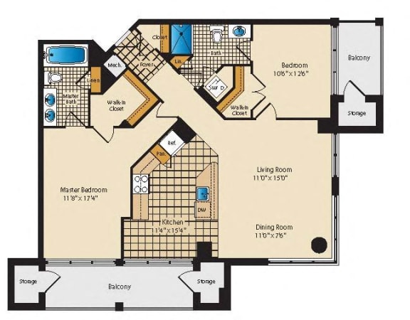one bedroom apartments, Palatine Arlington VA