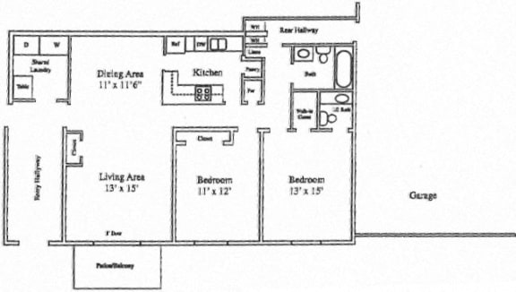 Floor Plan  2 bed 2 bath 1200 sq ft