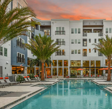 Resort-Style Pool at Aurora Luxury Apartments in Downtown Tampa FL