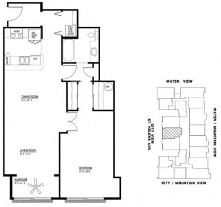 The Metropolitan Apartments 2x2 217-417 Floor Plan