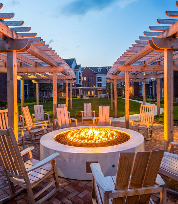 Large Firepit with Chairs at Canopy at Ginter Park Apartments, Richmond, VA, 23227