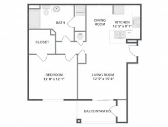 One Bedroom One Bathroom Floor Plan Calder