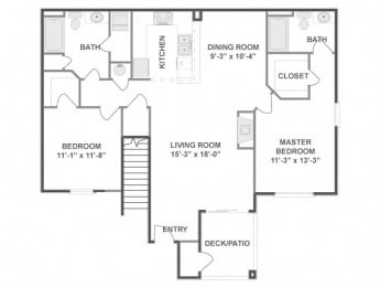 Two Bedroom Two Bathroom Floor Plan Wyeth
