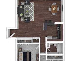 Crane Village 2 Bedroom 2A/2D floor plan