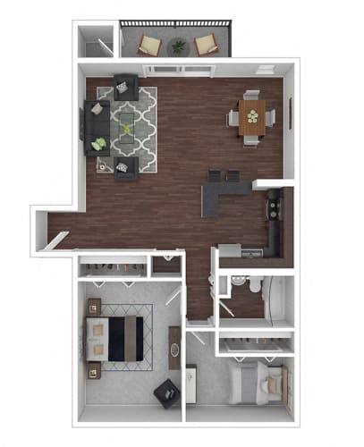 Floor Plan  Crane Village 2 Bedroom 2A/2D floor plan