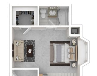 The Abby Apartments Studio floor plan