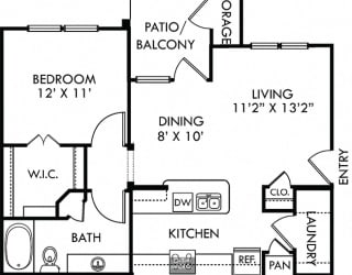 Hawthorn. 1 bedroom apartment. Kitchen with bartop open to living/dinning rooms. 1 full bathroom. Walk-in closet. Patio/balcony.