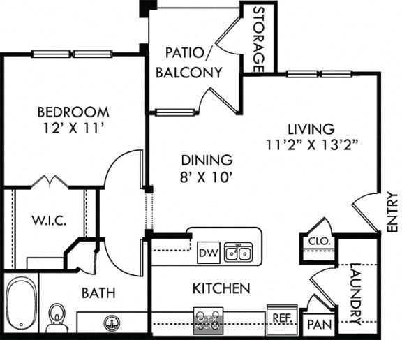 Hawthorn. 1 bedroom apartment. Kitchen with bartop open to living/dinning rooms. 1 full bathroom. Walk-in closet. Patio/balcony.