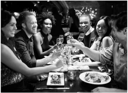 Friends Having Dinner and Drinks Together