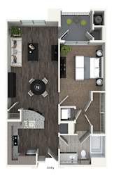 Floor Plan  one bedroom floor plan at 808 west apartments