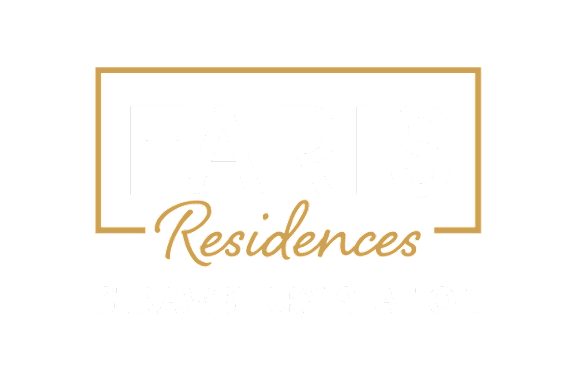 A black background with the words "FARIS Residences LARGO" in gold and white.