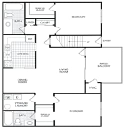  Floor Plan 2 Bed - 2 Bath