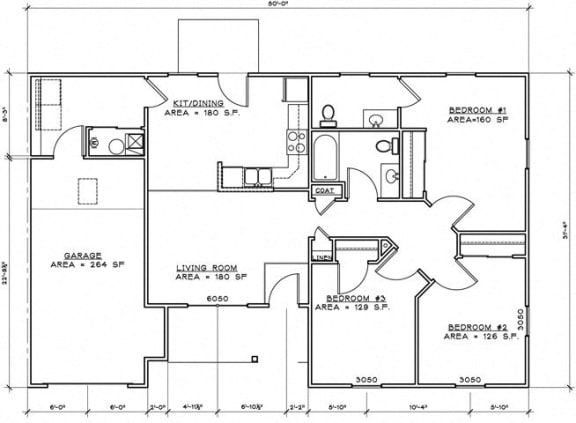 Floor Plan  3 Bedroom flat