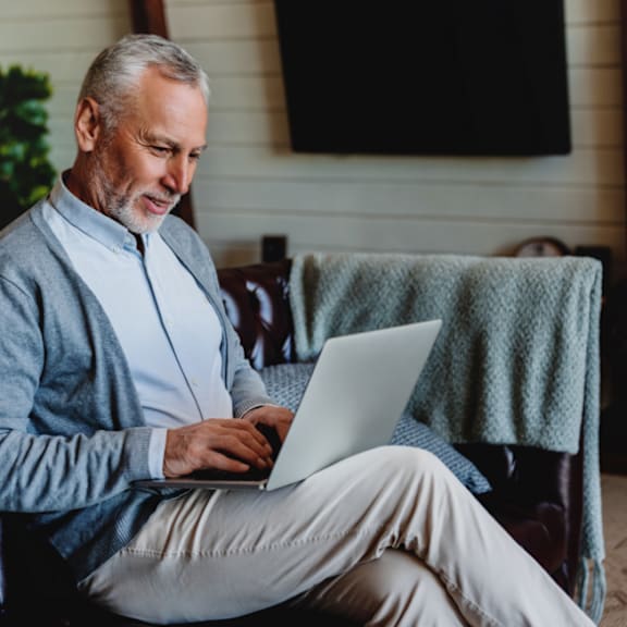 Man Working on Laptop