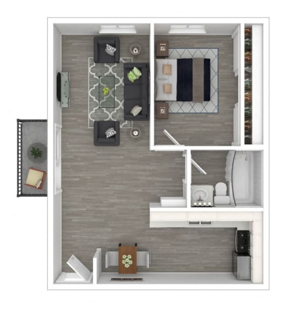 Sunset Barrington Gardens 1BR C floor plan  at Sunset Barrington Gardens, California