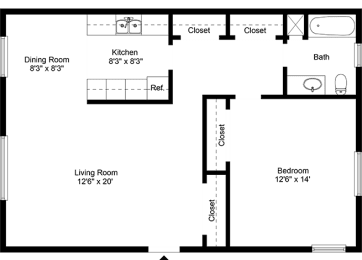 One Bedroom Apartment at Chili Heights Apartments, Rochester, NY