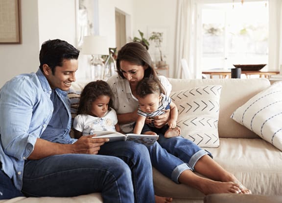 Lifestyle photo of family at home at Siesta Pointe, Hialeah, 33015
