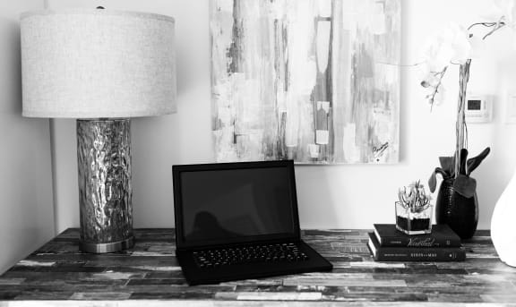 Work From Home Area at Winfield Station Apartments, J Street Property Services, Winfield, Illinois