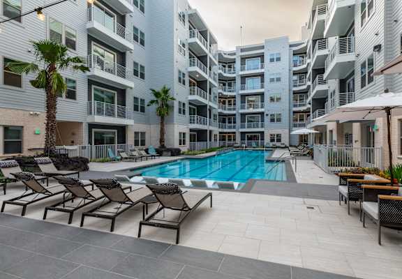 Luxurious Pool at The Flats at West Alabama, Houston, Texas, 77027