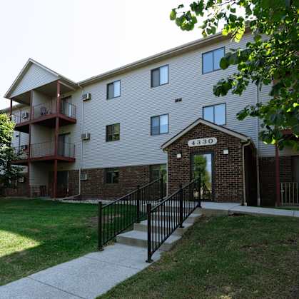 Fargo, ND Ashbury Apartments. Exterior of the front door