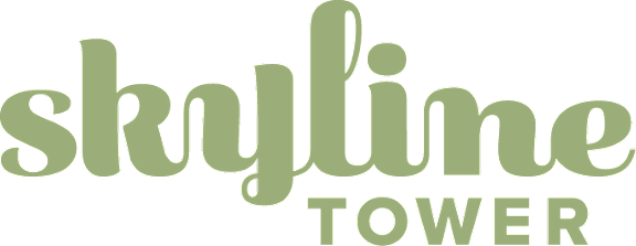 The image features the text "skyline TOWER" in a stylized font.