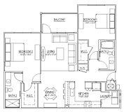 Manitoba - B2 - Two Bedroom/Two Bath - 1,217 Sq Ft