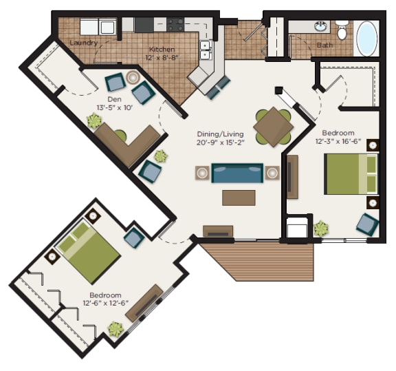 Floor Plan  The Hamline Floor Plan at The Communities of River Crossing, Saint Paul, Minnesota