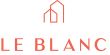 the logo or sign for the apartment at Le Blanc Apartments, Canoga Park, California