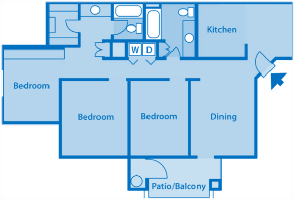 Estancia 3A Three Bedroom 2D Floor Plan