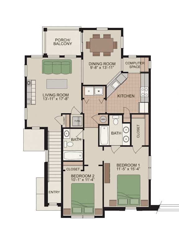Oakland B (2nd Floor Treeview on Vineyard)  at Claremont Apartments, Exton, Pennsylvania