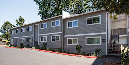 Francis Park apartments building front and entryways