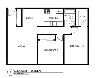  Floor Plan Two Bedroom A