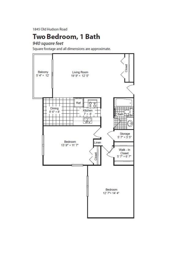 Old Hudson Place floorplan, St. Paul, Minnesota