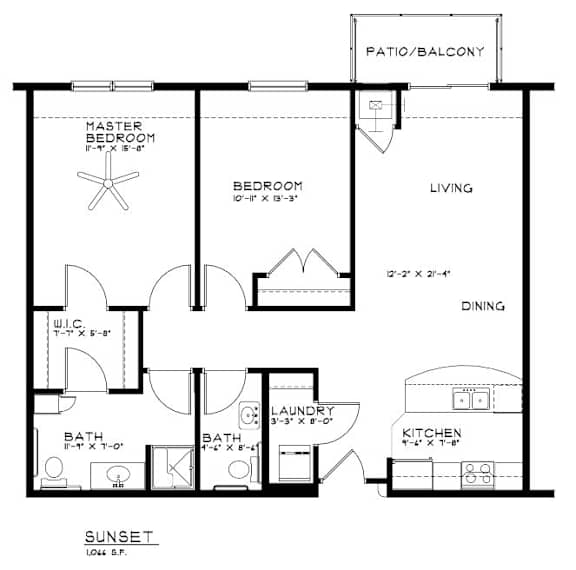 A black and white floor plan of a house with labeled rooms.
