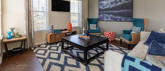 a living room with a couch and a coffee table