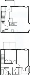  Floor Plan 2 Bedroom 1.5 Bath Affordable