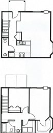  Floor Plan 2 bedroom 1 Bath