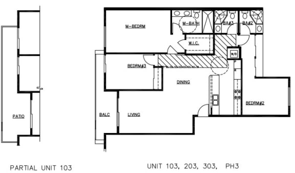 Units 103, 203, 303, PH3