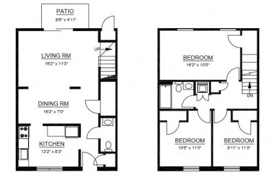  Floor Plan C2 - 3 Bed 1.5 Bath
