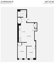  Floor Plan D Line 2 Bed 1 Bath