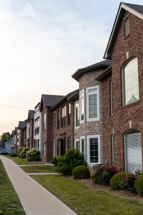 a row of houses on a street