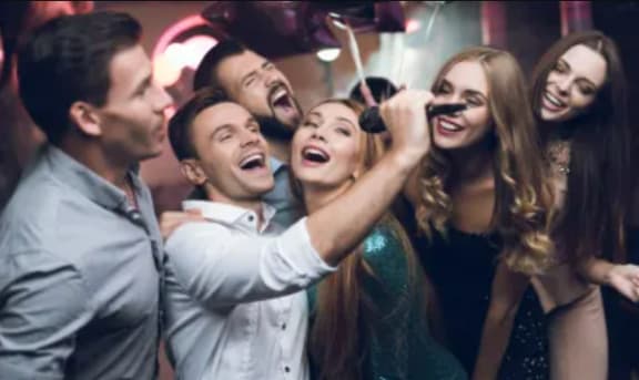 a group of people having fun at a party