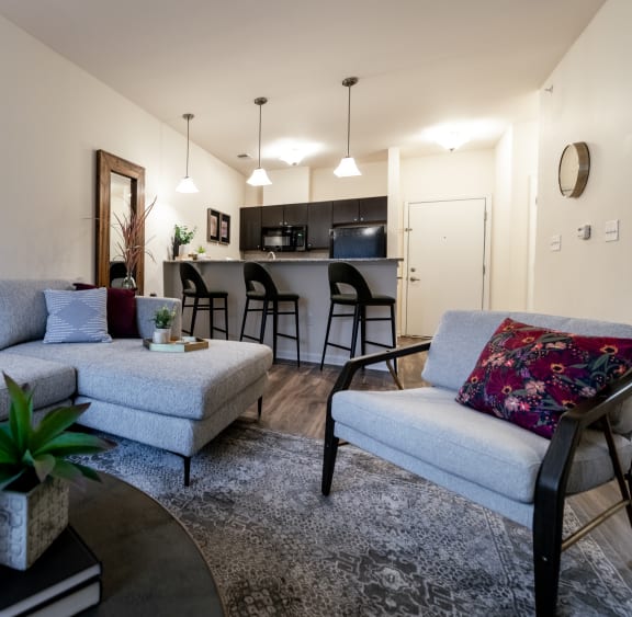 Modern kitchen at 310 at Nulu Apartments-Student, Louisville Kentucky