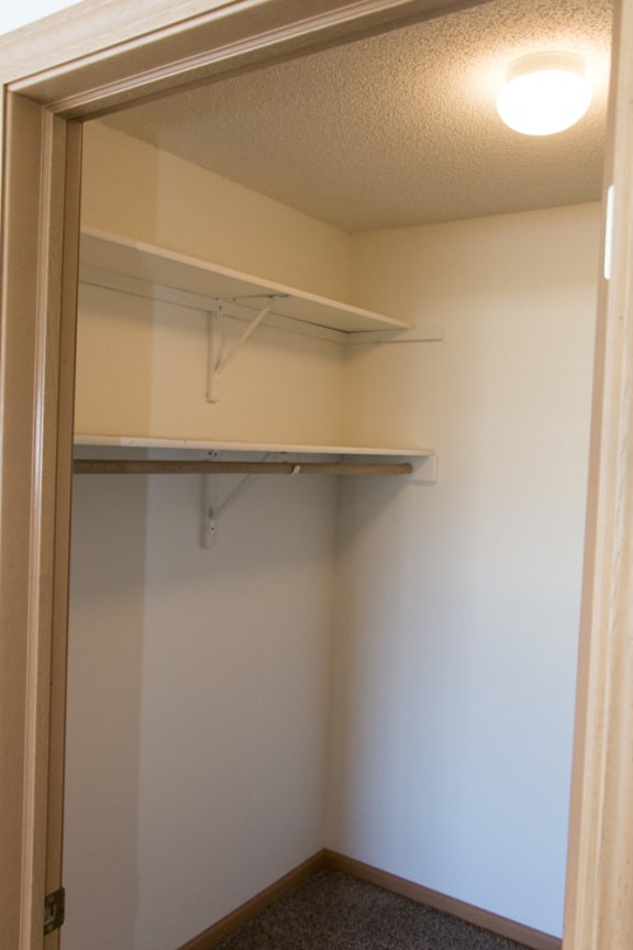 Large walk-in closet for extra storage at The Northbrook Apartment Homes, Lincoln, NE
