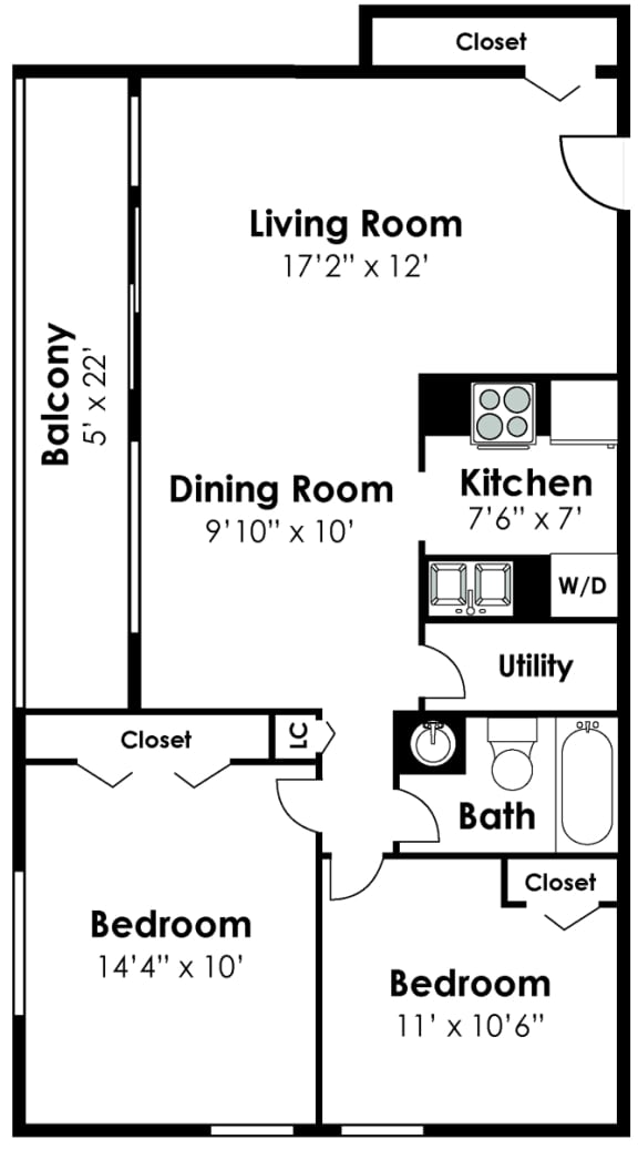 2 Bedroom 1 Bath II Renovated at Falls Village Apartments, Baltimore, MD, 21209