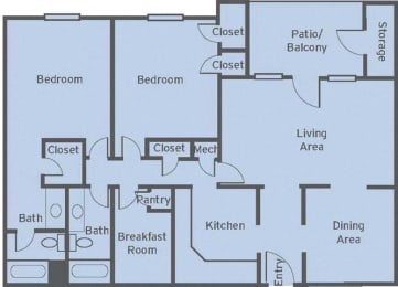 B4 Floor Plan at The Mason Mills Apartments, Georgia