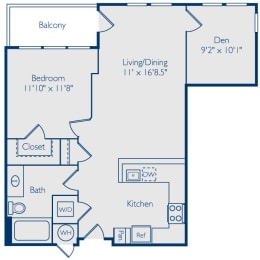 1 bedroom apartments with balcony and den, alexandria