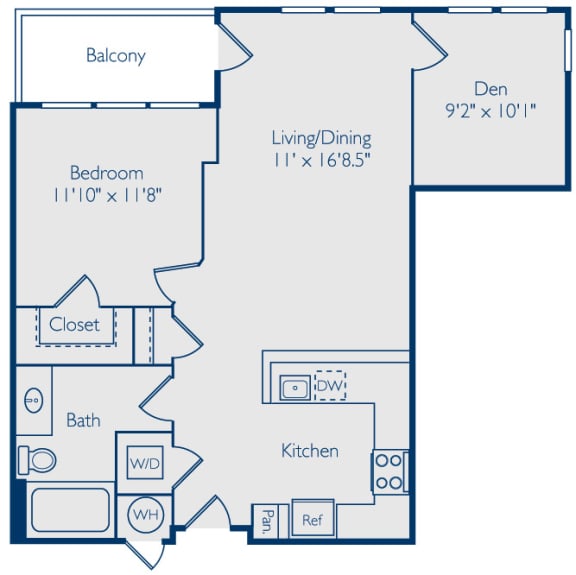 1 bedroom apartments with balcony and den, alexandria