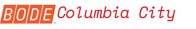 The image features the text "BODE Columbia City" in red and orange colors.